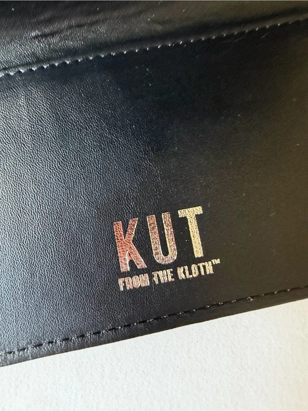 NWOT Kut From The Kloth Black & White Striped Vegan Leather Slim Wallet